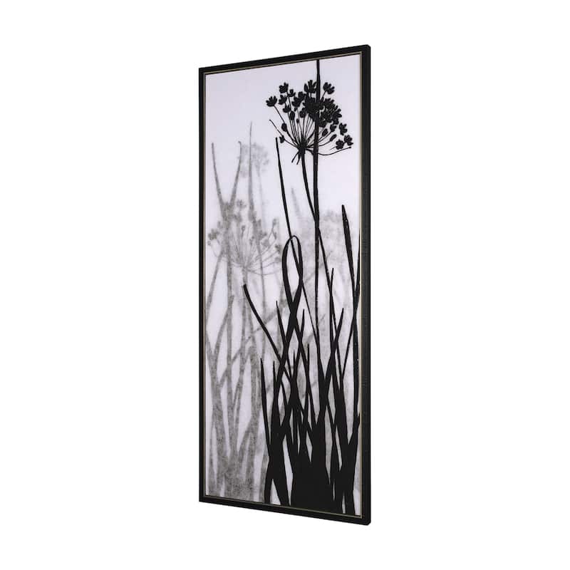 Floral Silhouette I Framed Canvas Art Print