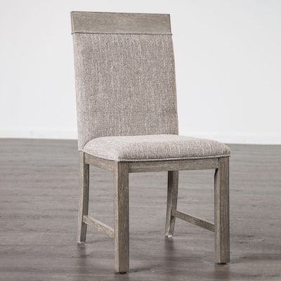 Furniture of America Cruz Transitional Grey Fabric Upholstered Seats Side Chair (Set of 2)