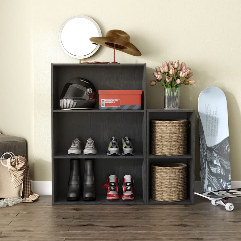 DH BASIC Modern Wood Customizable Stackable Storage Organizer - Cube Shelves, Drawer Cabinet, Bookcase with Doors by Denhour