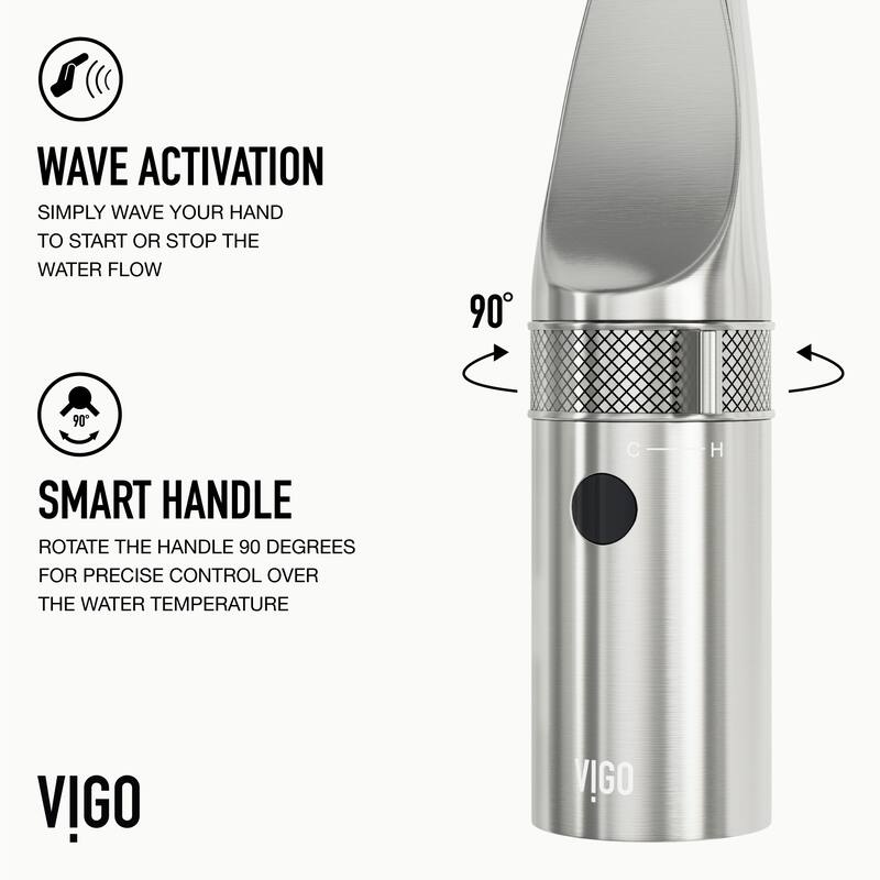 VIGO Jewel 15" H Touchless Pull-Out Sprayer Kitchen Faucet