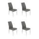 preview thumbnail 3 of 20, Somette Alyssa Side Chair with Chrome Legs (Set of 4) Grey
