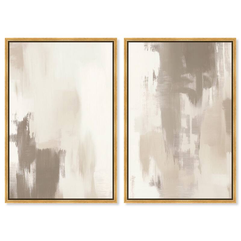 Winter Mist I Canvas Set of 2 by Art Remedy - 36" x 54" - Gold