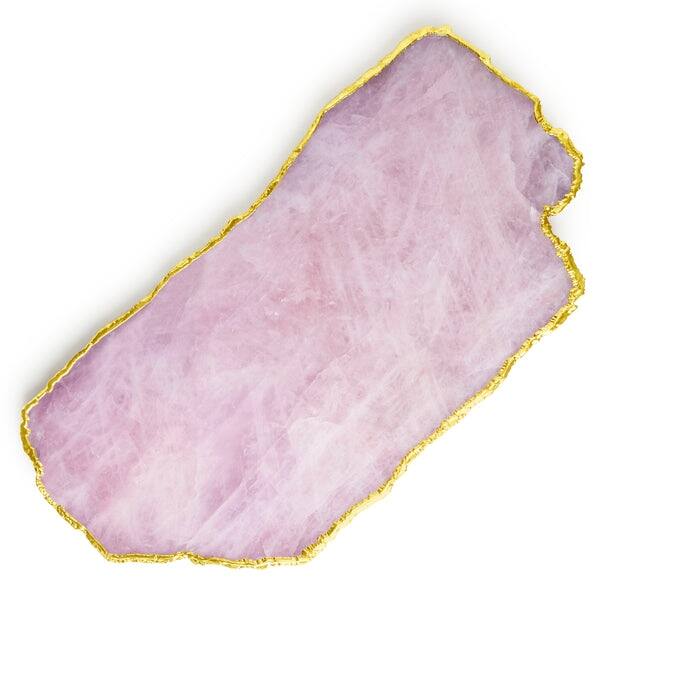 Dazzle Rose Quartz & Gold Cheese Board - Pink