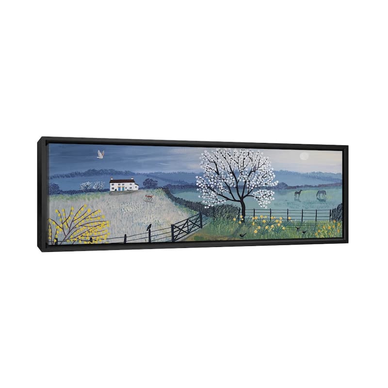 iCanvas "Spring Moon" by Jo Grundy Framed Canvas Print - 20x60 - Black