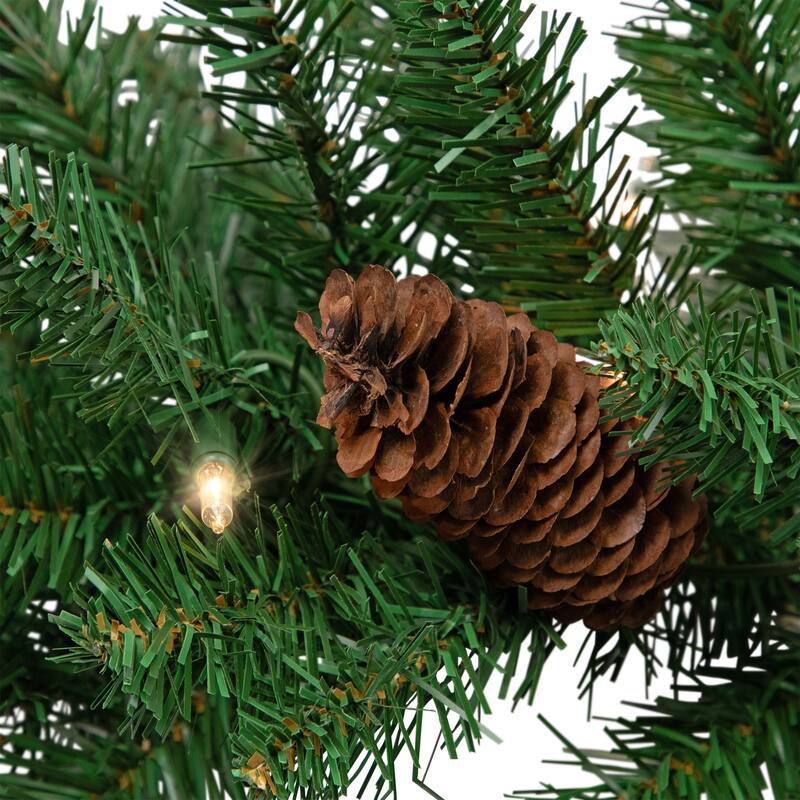 9' x 12" Pre-Lit Black River Pine Artificial Christmas Garland, Clear Lights