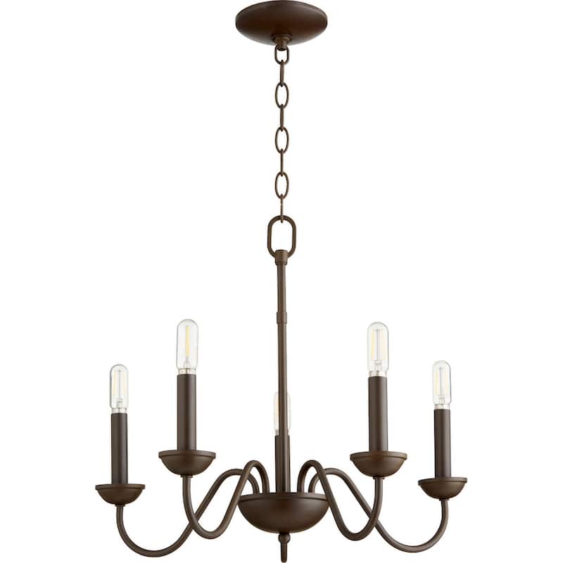 Quorum International 5 Light 20" Wide Chandelier - Oiled Bronze