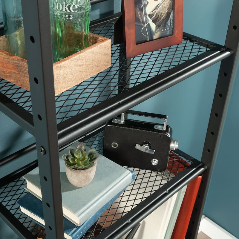 Wood Narrow Bookcase with Modern Design, Brown - 18.35" W x 18.50" D x 71.97" H