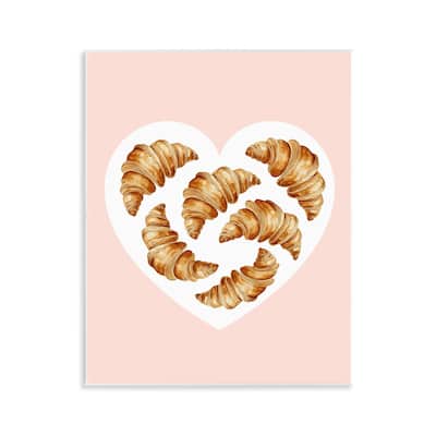 Stupell Morning Croissants in Heart Shape Wall Plaque Art Design By Lil' Rue
