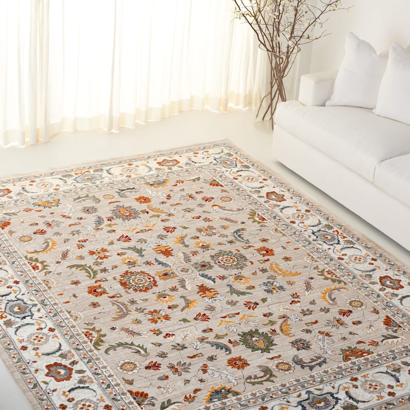 SAFAVIEH Lauren Ralph Lauren Belina Traditional Rug - 6'7" Square - Beige/Ivory