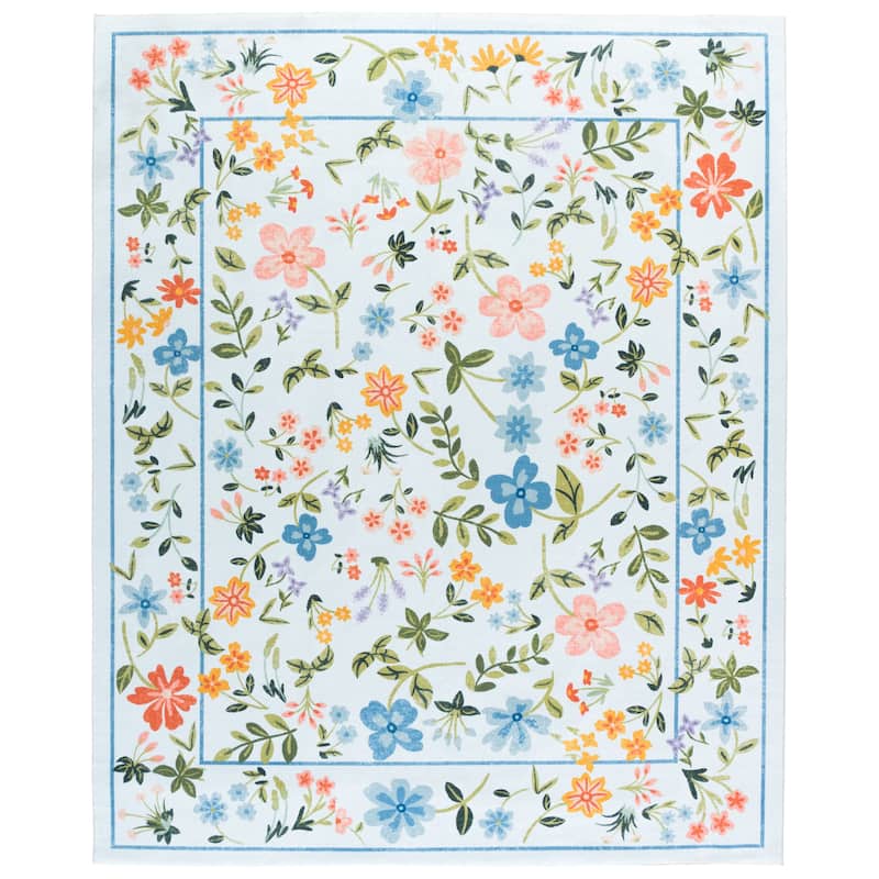 Martha Stewart Breda Machine Washable & Slip Resistant Rug - 8' x 10' - Light Blue/Rust