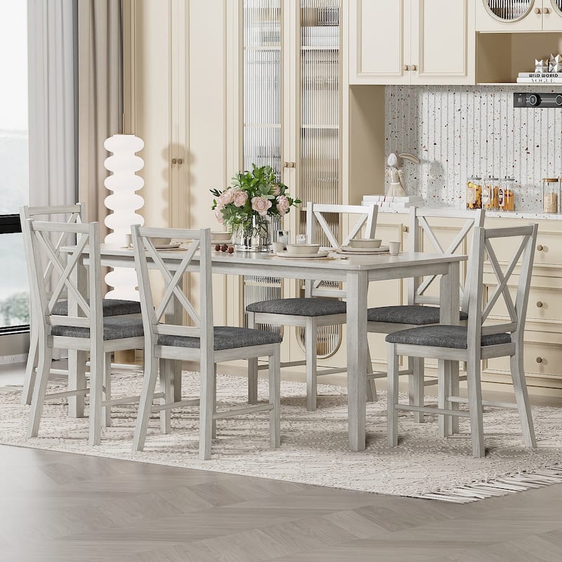 Modern Dining Linen Fabric Upholstered Solid Wood Dining Chairs