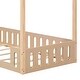 preview thumbnail 32 of 31, Modern Wood House Bed, with Fence and Detachable and Movable Storage Shelves