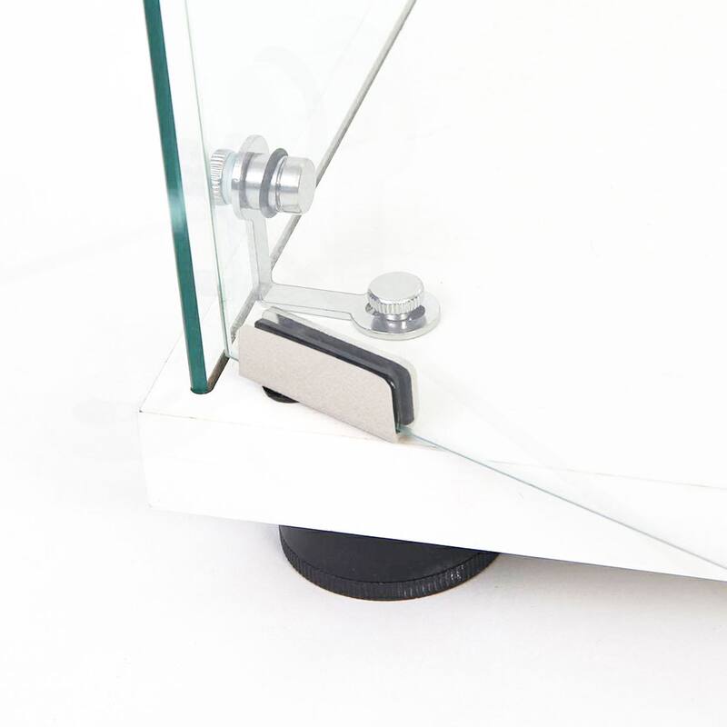 Versatile Tempered Glass Cabinet with Lock and Mobility for Various Spaces
