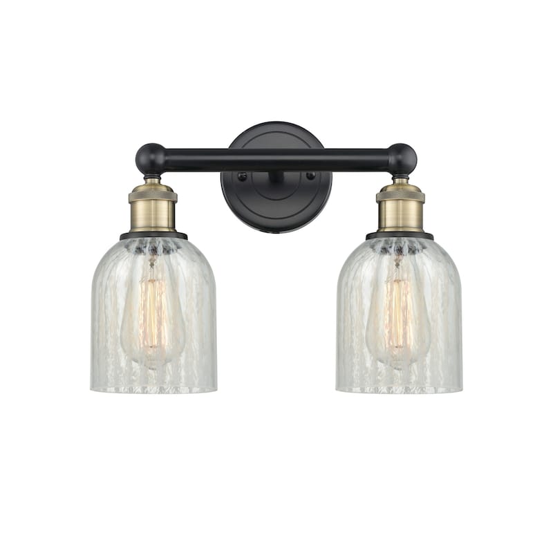 Innovations Lighting 616-2W-12-14 Caledonia Vanity Caledonia 2 Light - Black Antique Brass / Mouchette