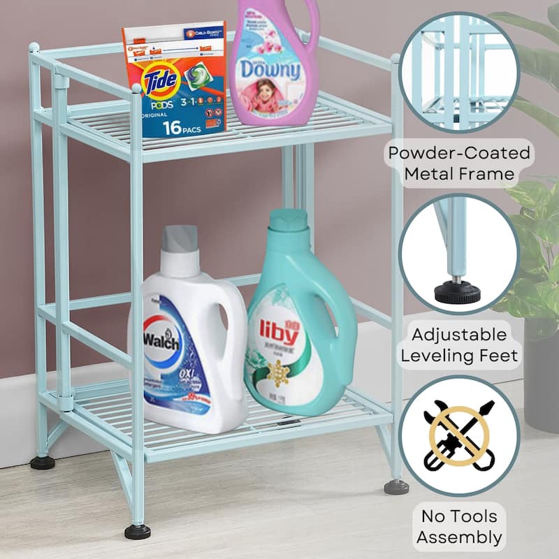 Convenience Concepts Xtra Storage 2 Tier Folding Metal Shelf