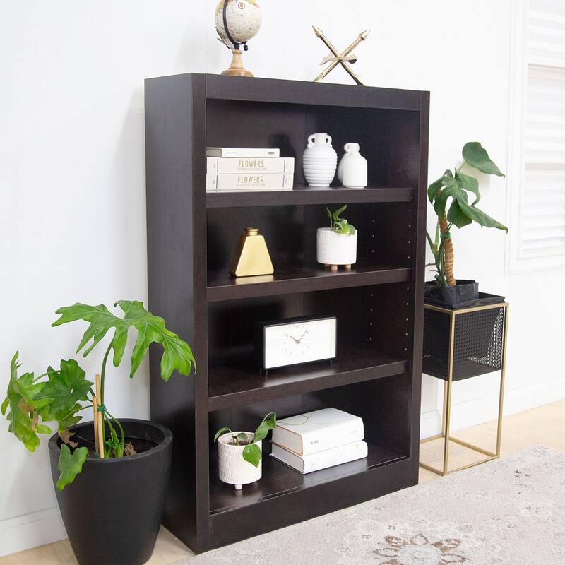 Concepts in Wood 4 Shelf Wood Bookcase, 48 inch Tall