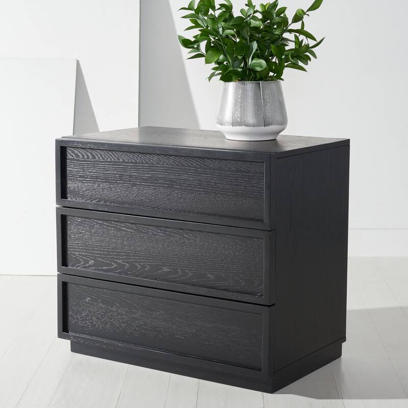 SAFAVIEH Couture Damasa 3-Drawer Wood Chest - Black