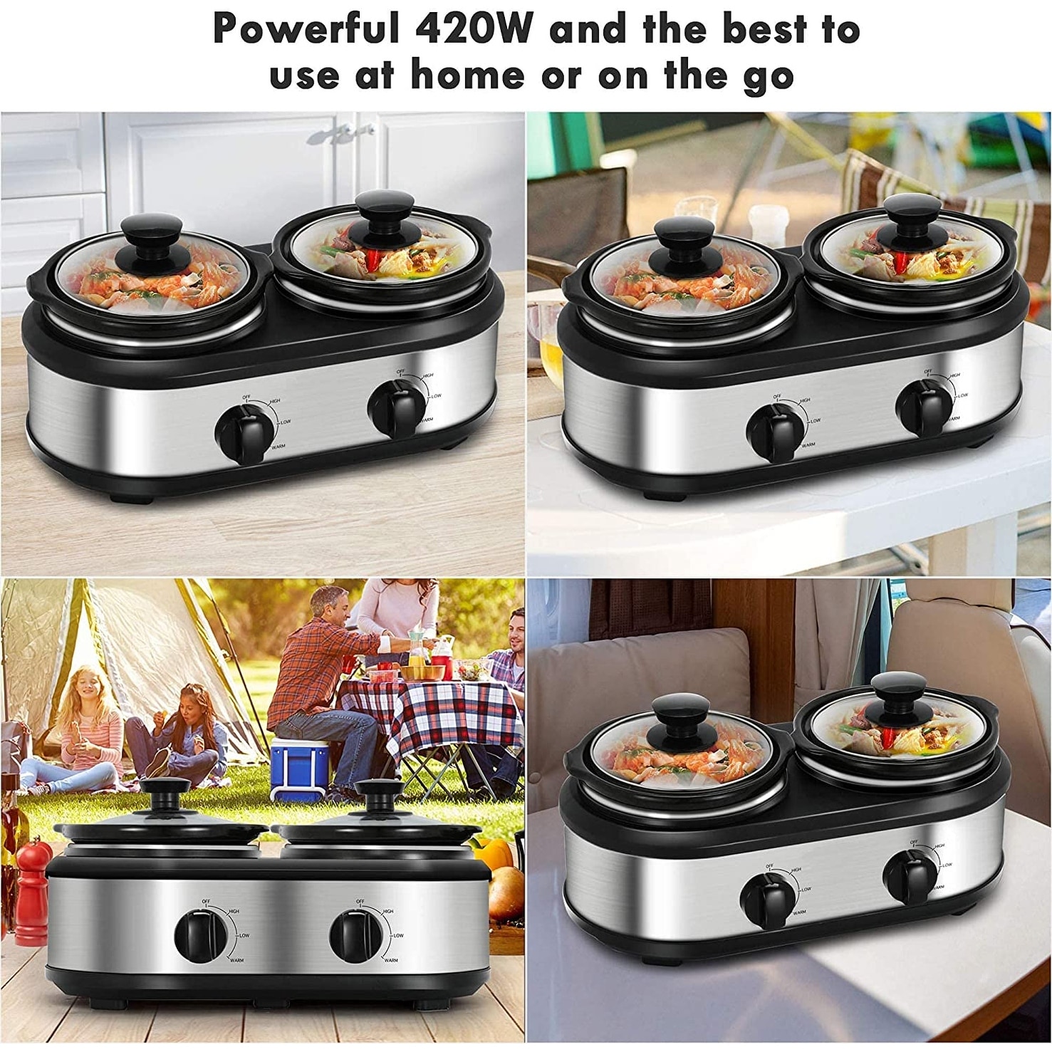 Slow Cooker, Dual and Triple Slow Cooker Buffet Server Multiple Pot Food  Warmer - Bed Bath & Beyond - 37532100