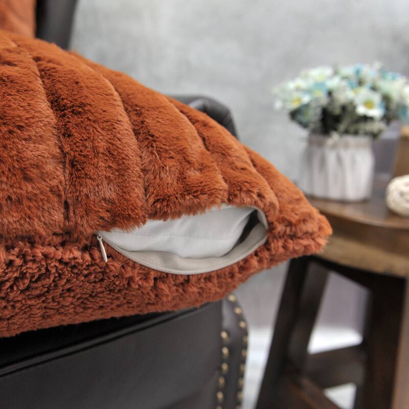 Serenta SuperMink Solid Color Throw Pillow Shell Cushion Cover Set