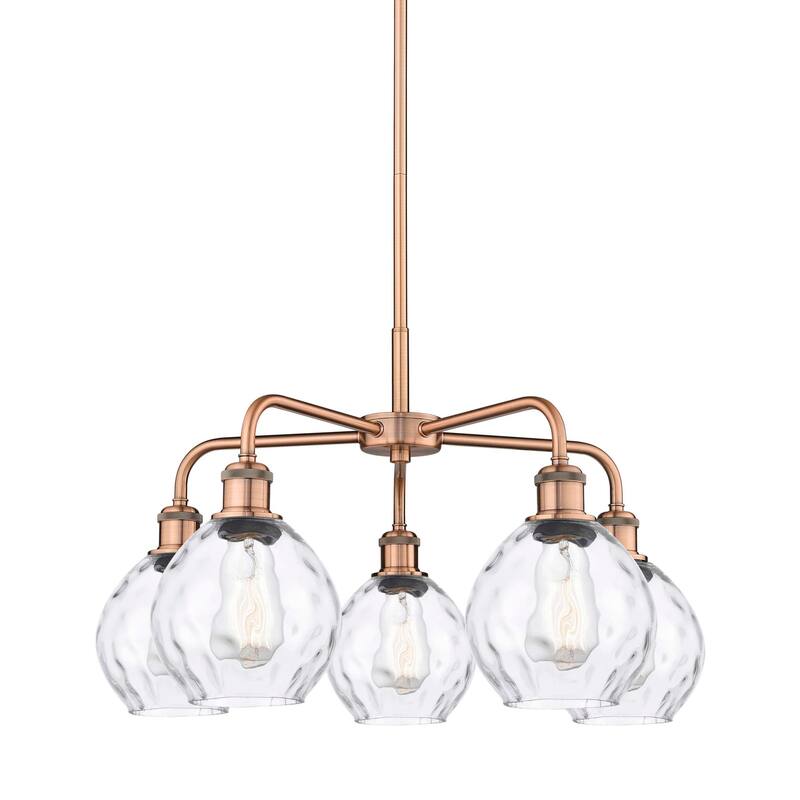Innovations Lighting 516-5CR-15-24 Waverly Chandelier Waverly 5 Light - Antique Copper / Clear