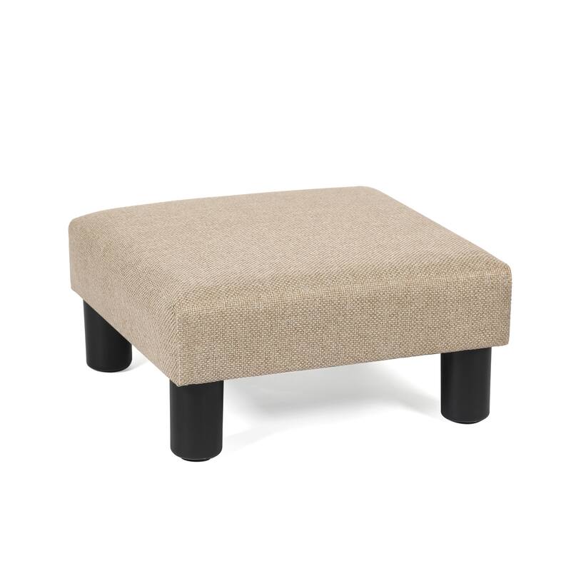 Adeco Small Ottoman Upholstered Footrest Pet Steps Dog Stairs Stool
