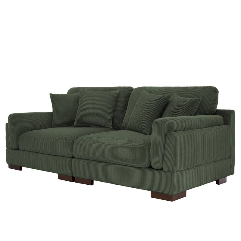 90" Oversized Modular Sectional Corduroy Sofa