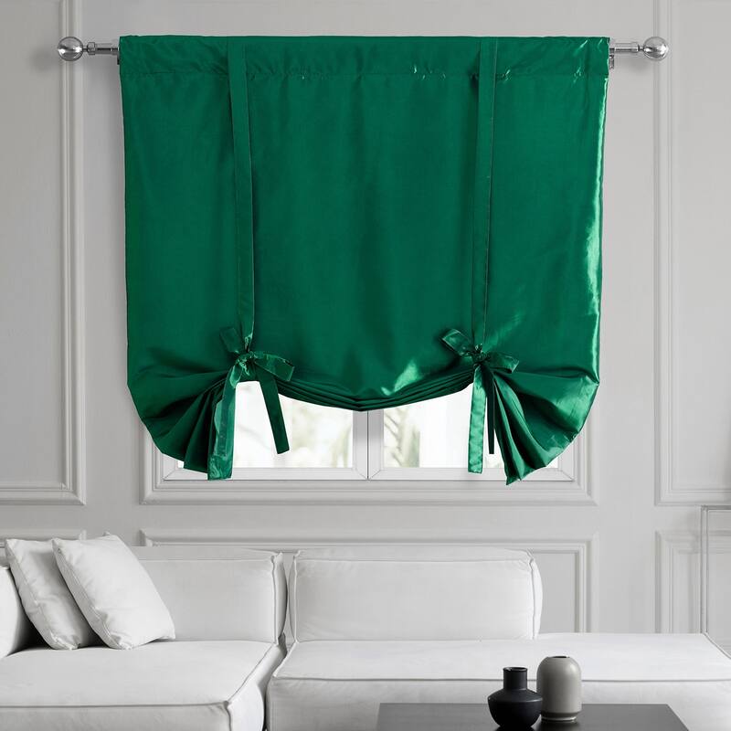 Exclusive Fabrics Faux Silk Taffeta Tie-Up Window Shade (1 Panel)
