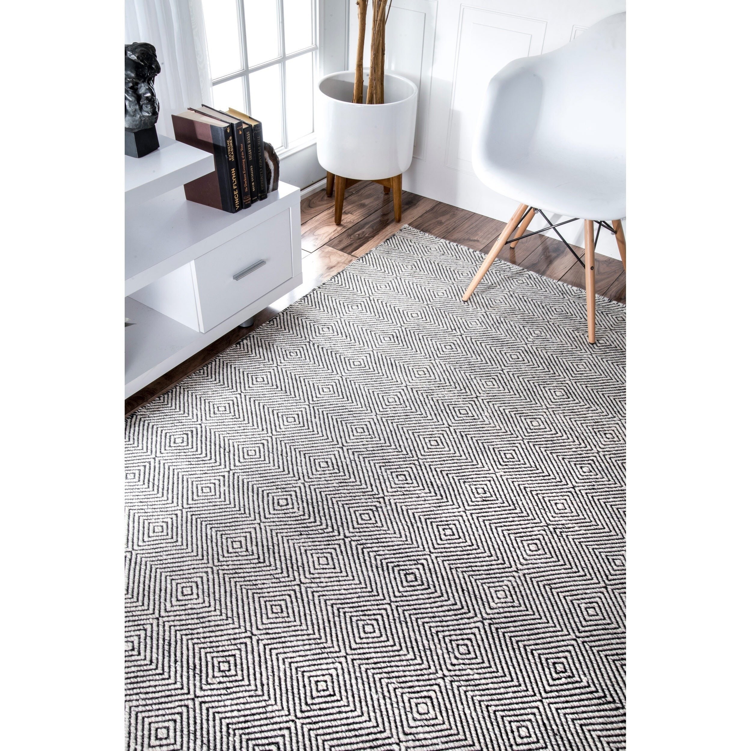 Nuloom Handmade Concentric Diamond Trellis Wool Cotton Area For