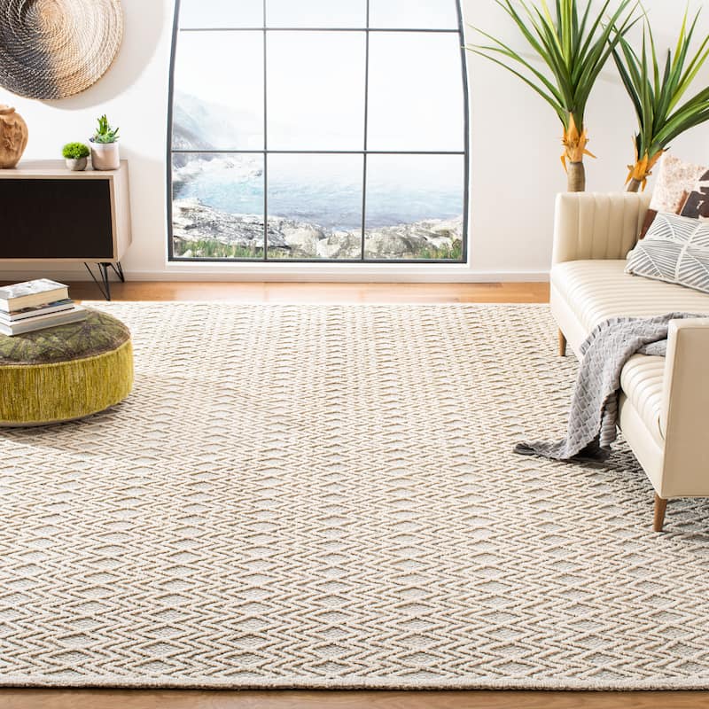 SAFAVIEH Handmade Trace Latosha Modern Wool Rug - 8' x 10' - Grey/Black