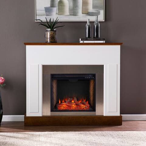 SEI Furniture Eatenburg Industrial Alexa Smart Fireplace