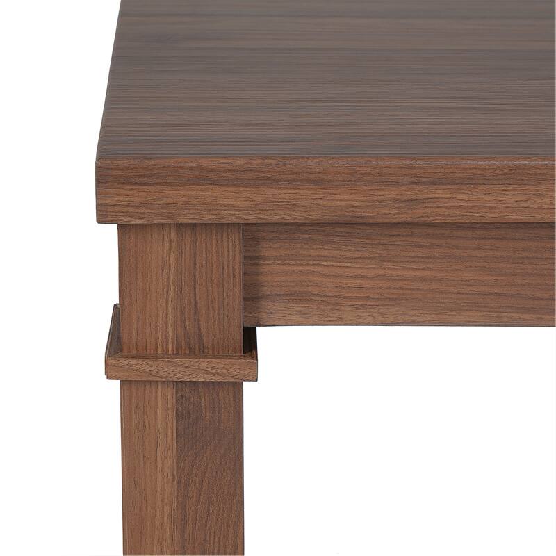 6-Piece Wood Dining Table Set, Modern Kitchen Table Set with 4 Upholstered Chairs and Bench for Living Room