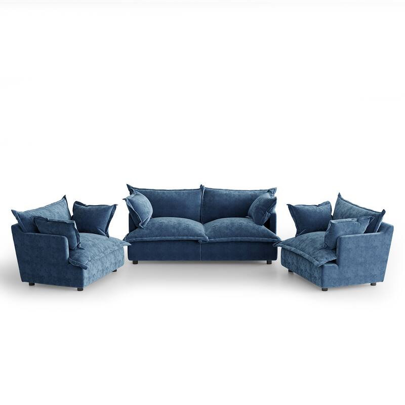 Comfy Cloud Oversized Chenille Modular Sectional Sofa Armchair Set