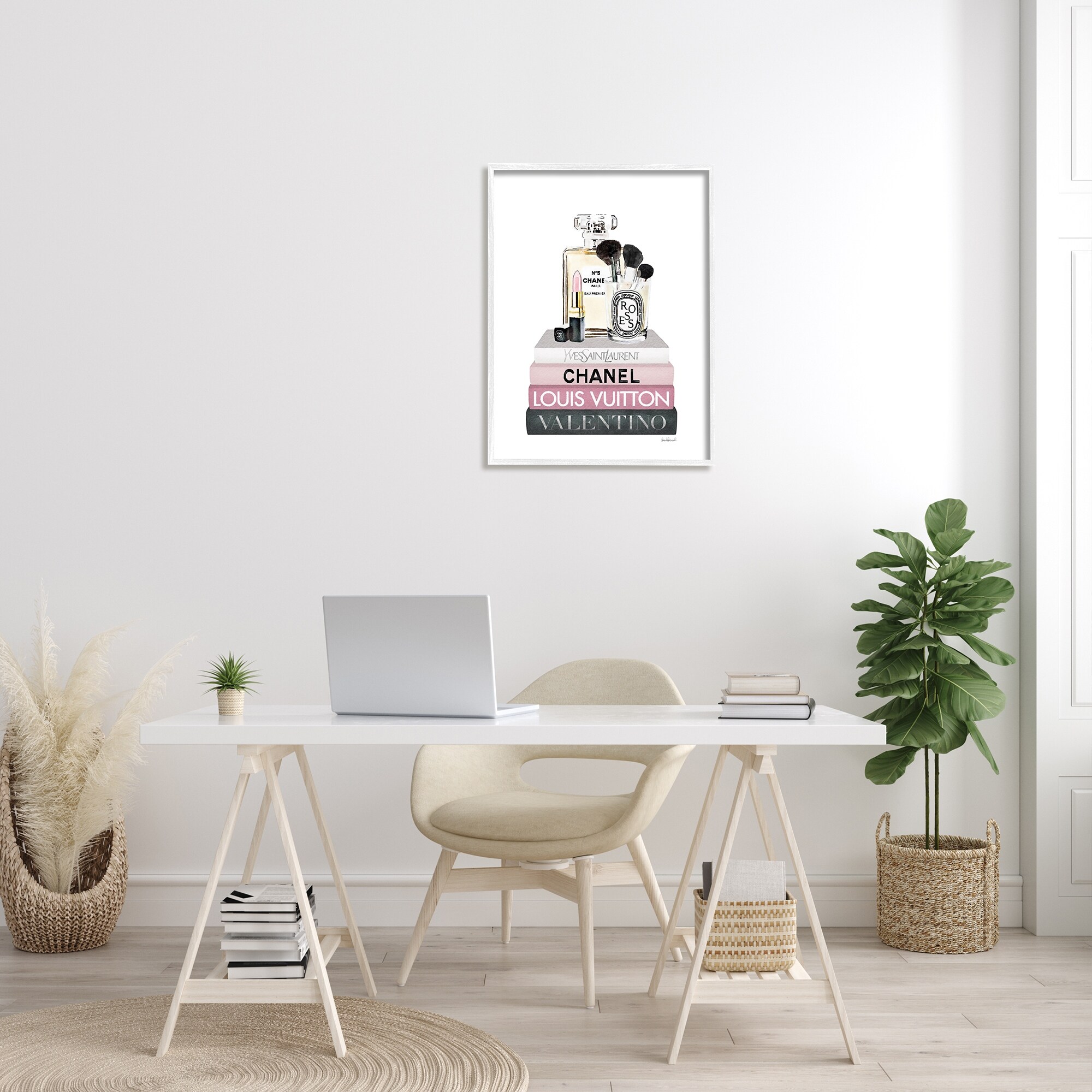 Stupell Industries Fashion Essentials above Glam Designer Books Framed Wall  Art - Pink - Overstock - 31753355