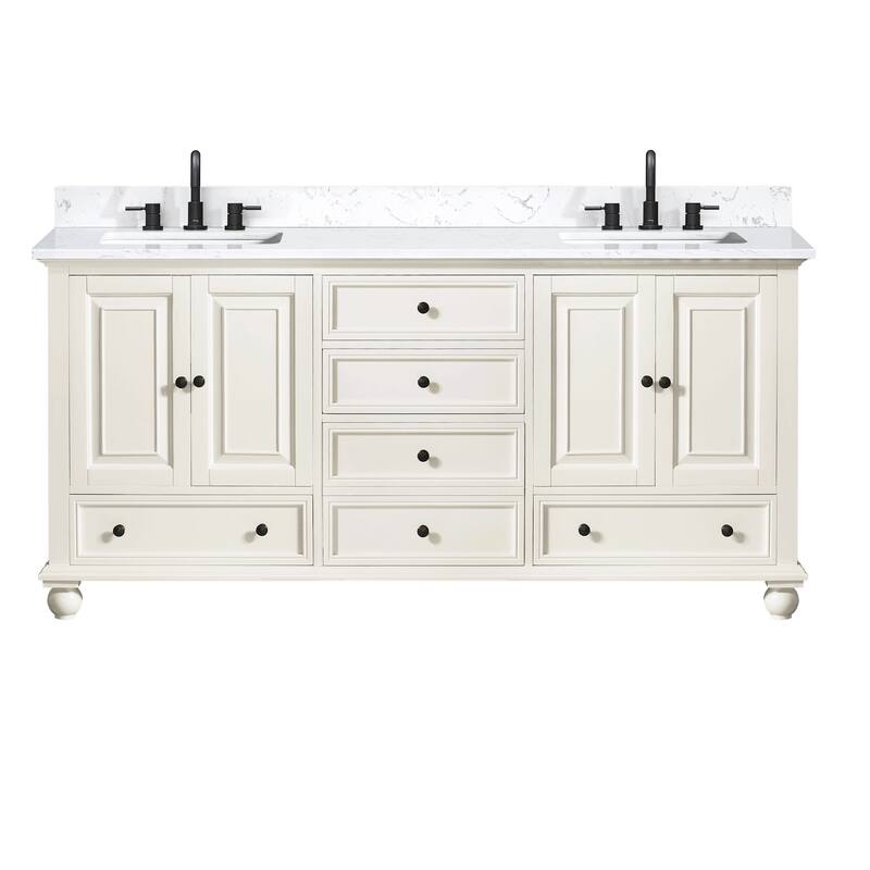 Avanity THOMPSON-VS73-E Thompson 72" Free Standing Double Basin Vanity - French White
