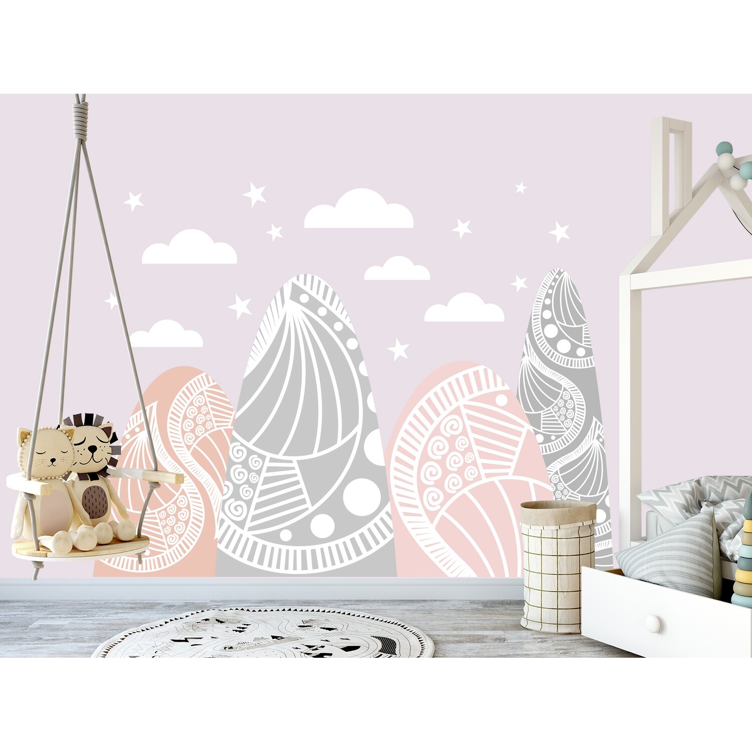 Mountains Wall Decal Nursery Girl Mancave Decor-image