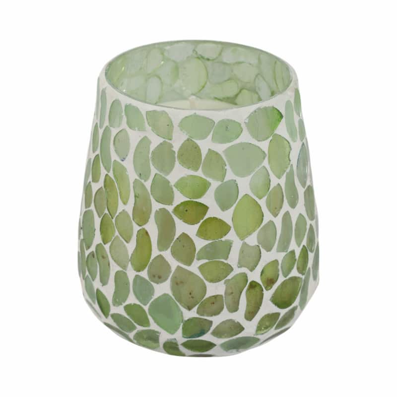 Sagebrook Home Glass, 5" High 18 Oz Mosaic Scented Candle - 5" x 5" x 5"