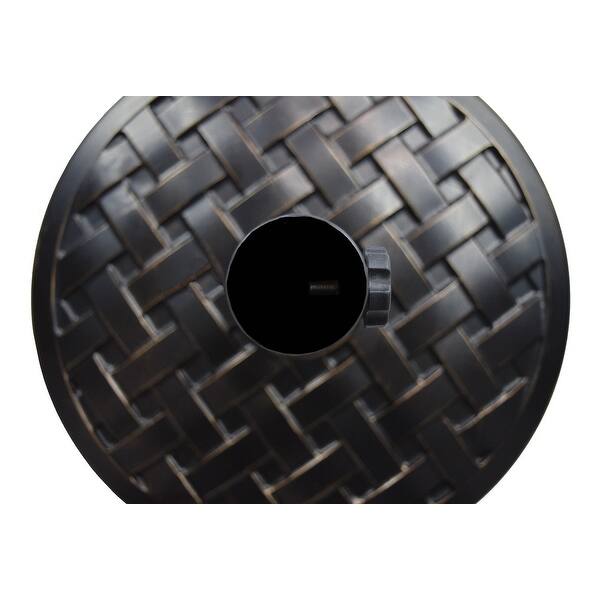 Shop Black Friday Deals On 17 7 Antique Bronze Basket Weave Round Cast Concrete Patio Umbrella Stand Overstock 22579747