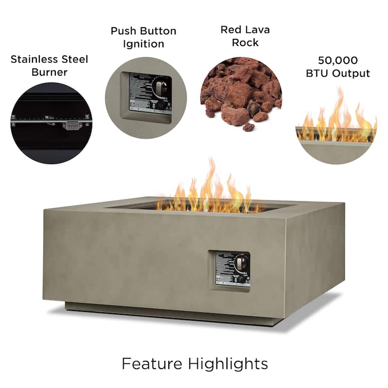 Aegean 36" Square LP Fire Table by Real Flame