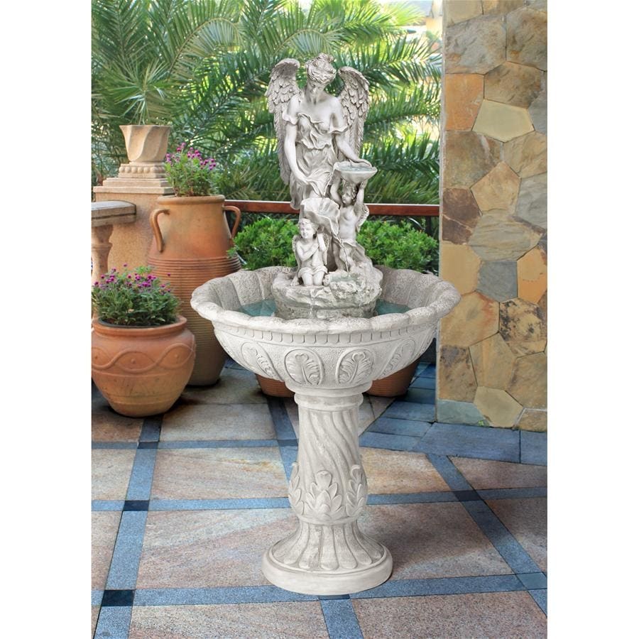 Design Toscano Heavenly Moments Angel Sculptural Garden Fountain, 45 Inch,  Faux Stone Bed Bath  Beyond 33625287