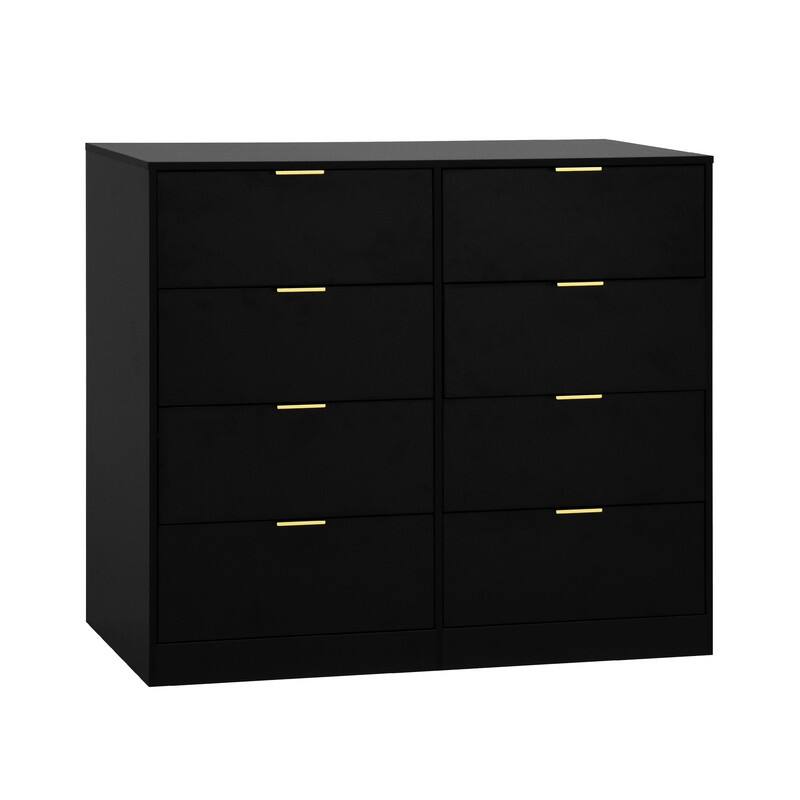 8-Drawer Tall Wood Dresser, Modern Handle-Free Storage Chest for Bedroom, Living Room or Hallway