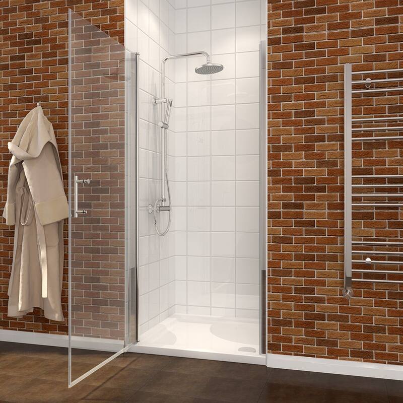 Elegant Adjustable Width Frameless Pivot Swing Shower Door with 1/4 inch Transparent Tempered by Certified Glass Door