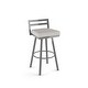 preview thumbnail 46 of 70, Amisco Derek Swivel Bar Stool Light Grey Polyurethane/Glossy Grey Metal