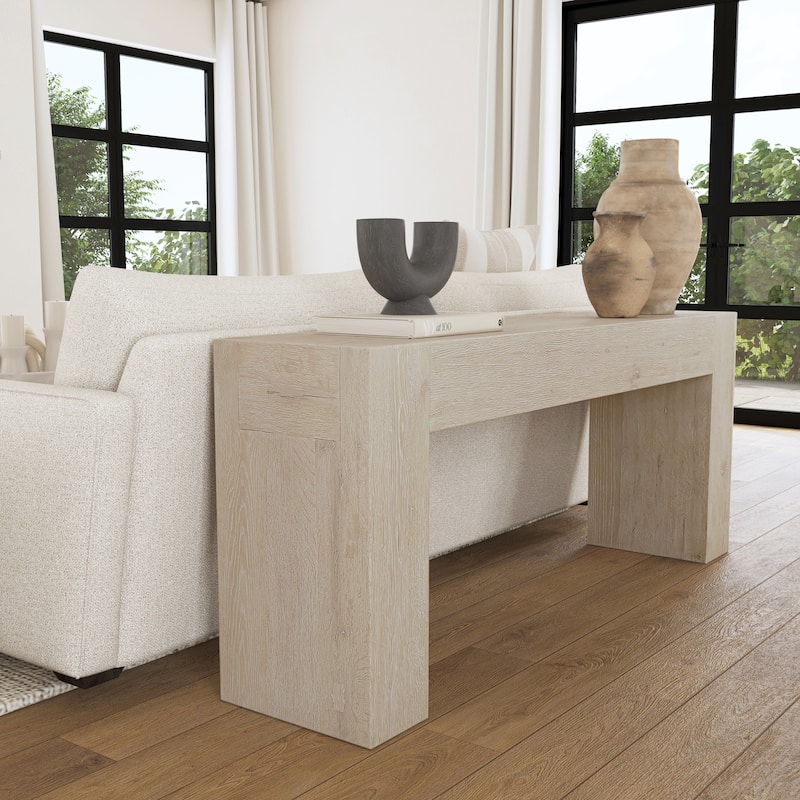 Classic Home Bristol Cracked Oak 72" Console Table - Meadow White