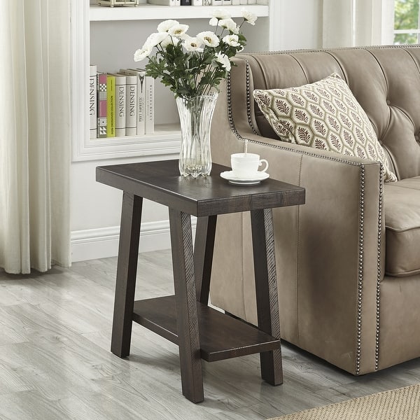 Roundhill Furniture Athens Contemporary Wood Shelf Side Table - Espresso - Wood
