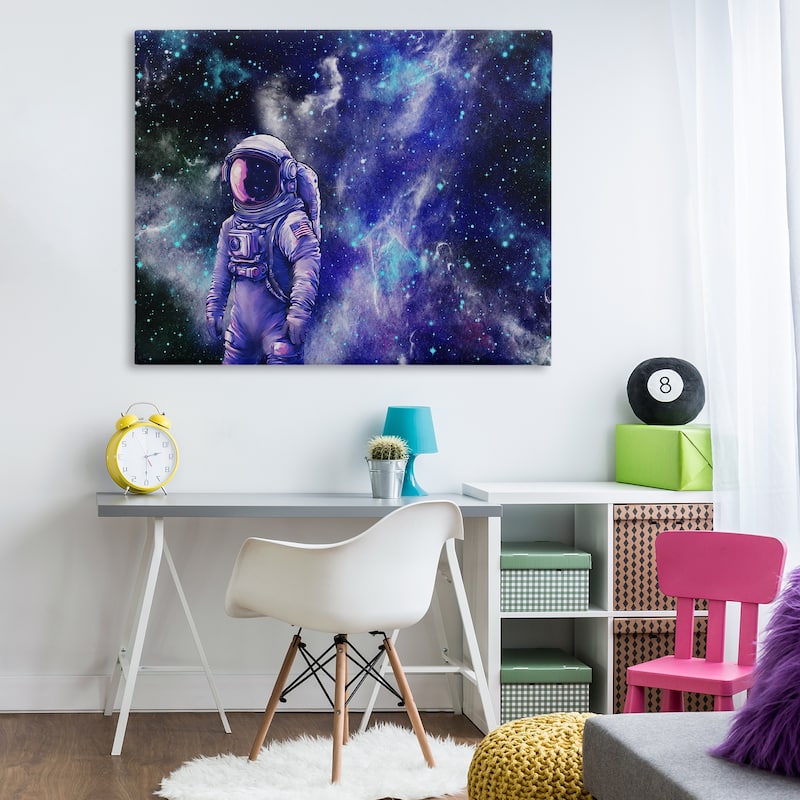 Stupell Astronaut with Blue Nebula Canvas Wall Art Design By Jesse Keith