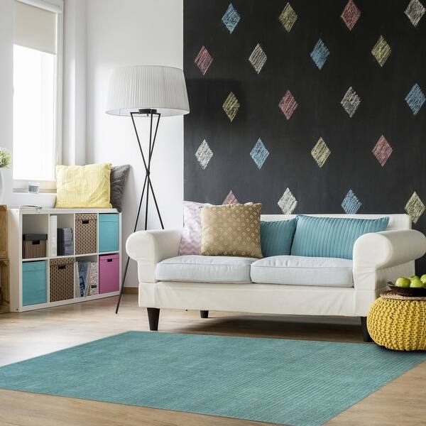 slide 2 of 13, Aqua Pulse Wool Rug