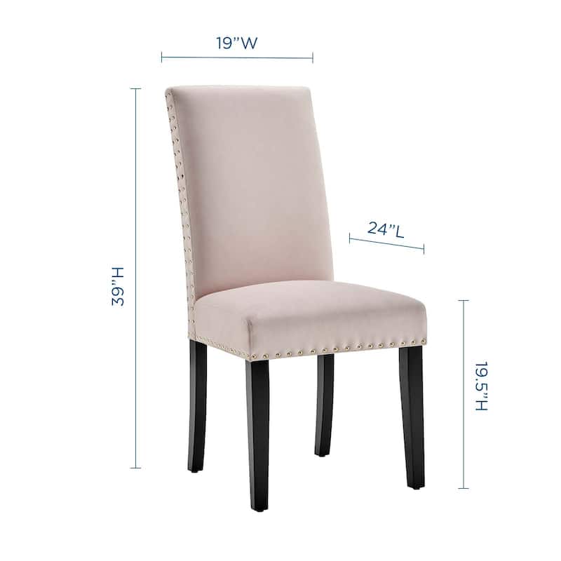 Silver Orchid Lind Velvet Nailhead Trim Dining Side Chairs (Set of 2)