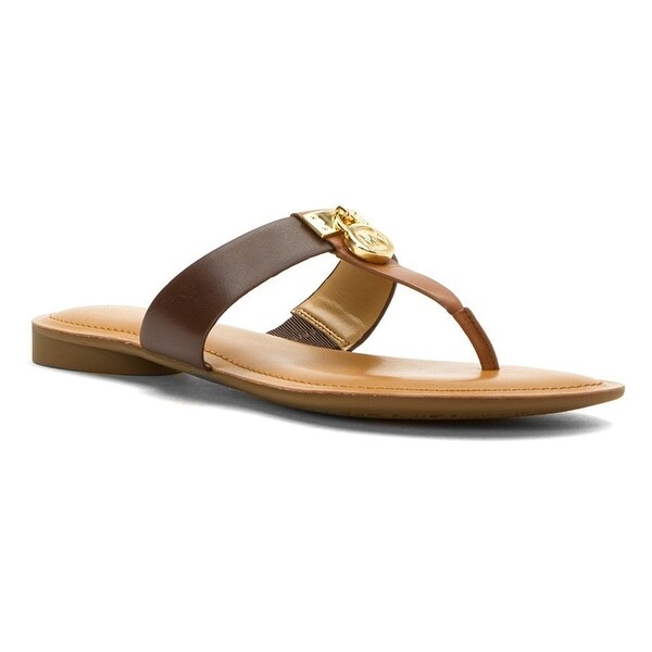 MICHAEL Michael Kors Womens HAMILTON FLAT Split Toe Casual T-Strap Sandals