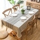 preview thumbnail 8 of 46, Enova Home 54"x 78" High Quality Rectangle Cotton and Linen Tablecloth with Tassels