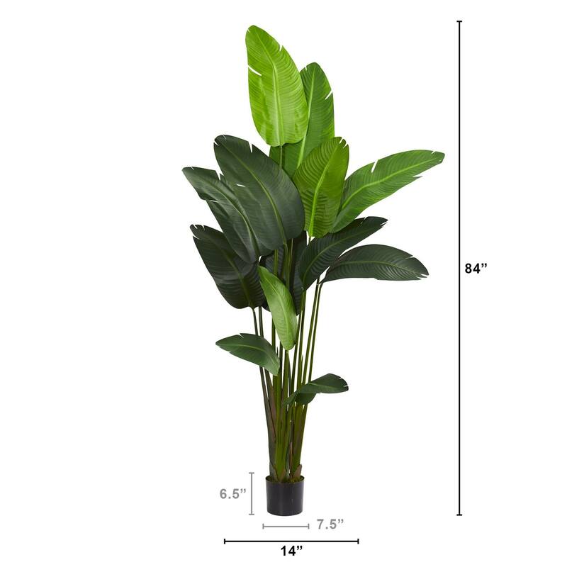 7 Ft Artificial Travelers Palm Tree - Indoor Tropical Decor, Realistic Palm Tree, Home Office Accent